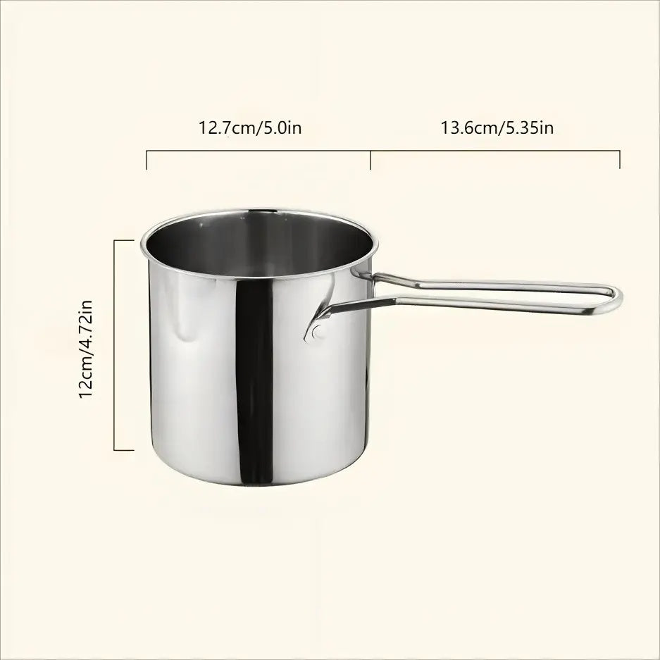 Mini Stainless Steel Deep Frying Pot Set‑5.12×4.72 Inch Single‑Serve Cookware with Fry Basket, Filter Mesh & Food Tongs, Rust‑Proof Portable Frying Pan for Household Kitchen, Perfect for Chips & Chicken Wings