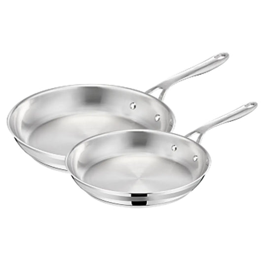 Oliver by Tefal Cook Smart Uncoated 18/10 Stainless Steel Twin‑Pack E21106G1, All‑Hob Induction Cookware Set, Oven & Dishwasher Safe